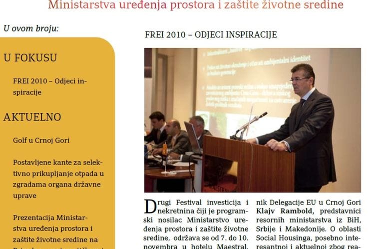 Informativni bilten Ministarstva uređenja prostora i zaštite životne sredine - br.7