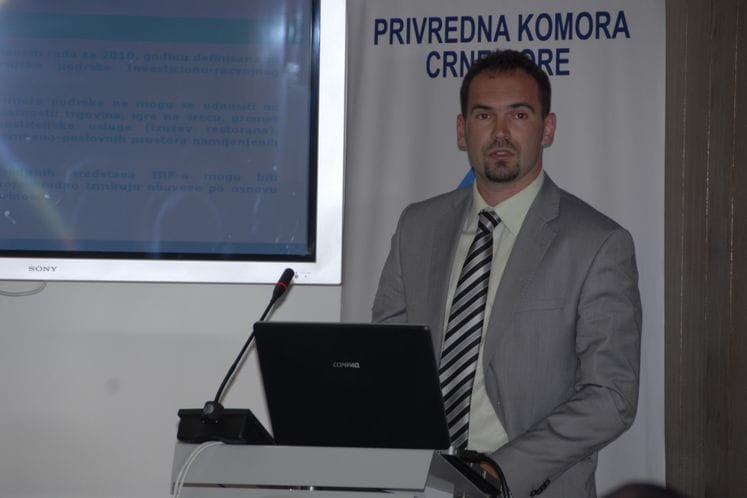 Izlaganje izvršnog direktora IRF-a, Predraga Počeka, na prezentaciji Investiciono - razvojnog fonda Crne Gore