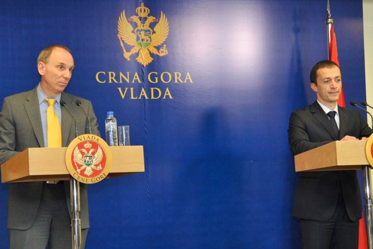 Zajednička konferencija za medije ministra finansija, Milorada Katnića i šefa misije MMF-a za Crnu Goru Gervina Bela /pitanja novinara/