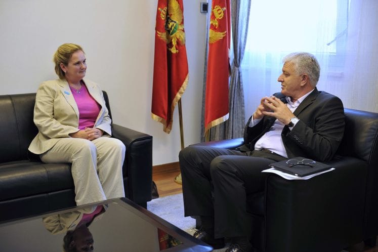 Potpredsjednik Vlade i ministar pravde Duško Marković primio u oproštajnu posjetu Nolu Skiner, šeficu predstavništva UNICEF za Crnu Goru