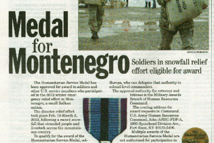 Američki vojnici odlikovani Medaljom za humanitarnu pomoć