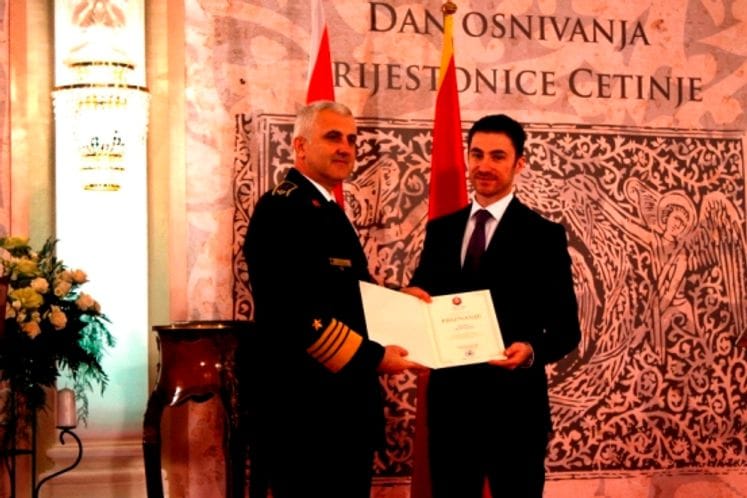 Priznanje za VCG od Prijestonice Cetinje