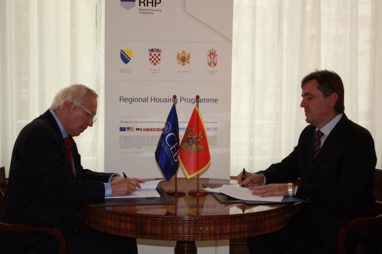SAOPŠTENJE: Sa Bankom za razvoj Savjeta Evrope potpisan Okvirni sporazum za realizaciju Regionalnog stambenog programa