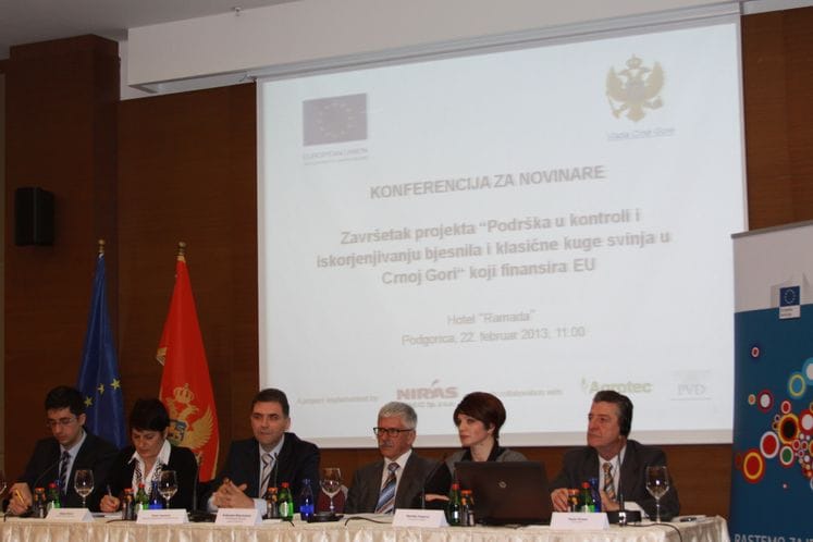 Obraćanje Ministra poljoprivrede i ruralnog razvoja prof. dr Petra Ivanovića nakon završetka projekta “Podrška u kontroli i iskorjenjivanju bjesnila i klasične kuge svinja u Crnoj Gori“