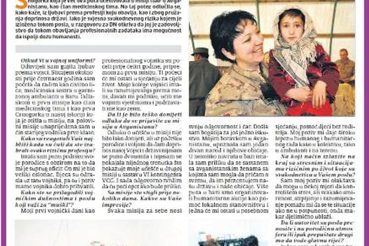 Mamu vojnika najlakše razoruža dječiji osmijeh - Dnevne novine,29. mart 2013.