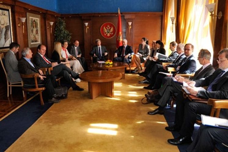 Susret potpredsjednika Vlade i ministra pravde Duška Markovića sa delegacijom Evropskog parlamenta za odnose sa Albanijom, Bosnom i Hercegovinom, Srbijom, Crnom Gorom i Kosovom