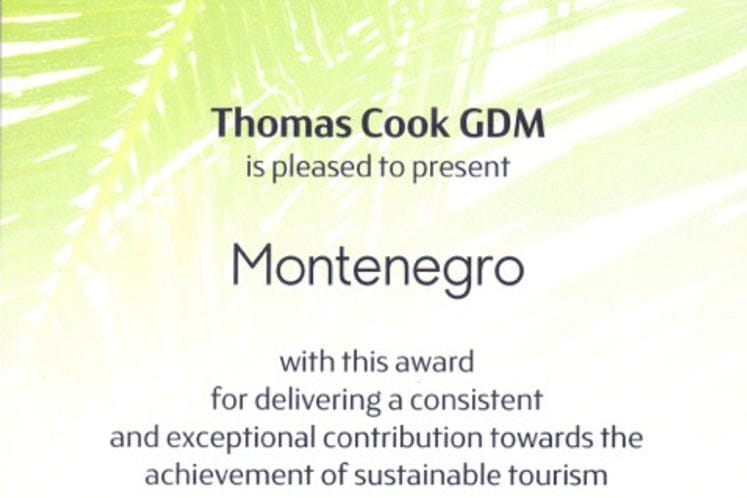 Saopštenje: Crna Gora dobitnik priznanja “Thomasa Cook-a”