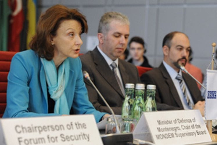 Ministar odbrane Pejanović- Đurišić učestvovala u radu OEBS-ovog Foruma za bezbjednosnu saradnju u Beču