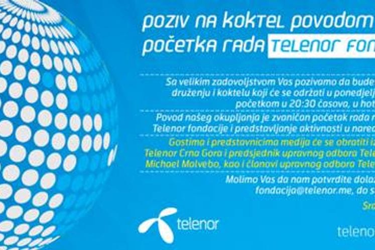 NAJAVA: Ministar Bošković govoriće na otvaranju Telenor fondacije