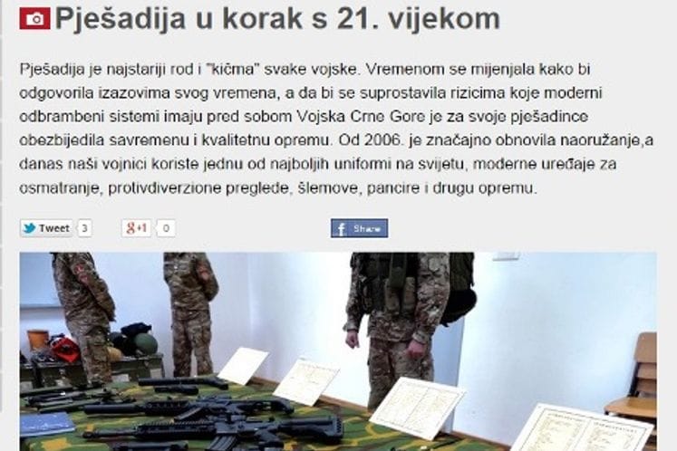 Pješadija u korak s 21. vijekom - Portal RTCG,30. januar 2014. godine