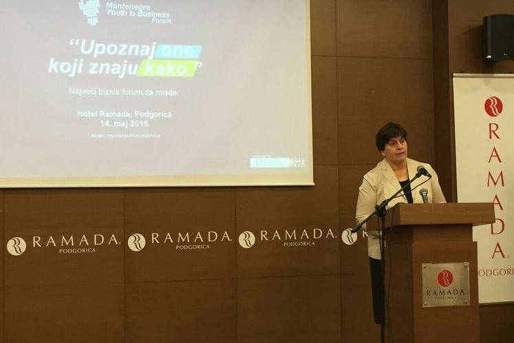 SAOPŠTENJE: Ministarka rada i socijalnog staranja Zorica Kovačević otovorila Forum za mlade “Montenegro Youth Business 2015”