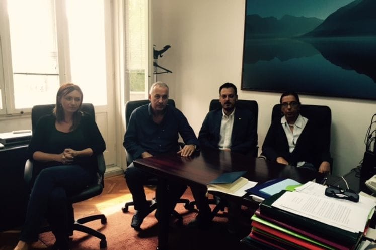 Sastanak direktora Uprave za zbrinjavenje izbjeglica Željka Šofranca sa Đulijom Falzoi, šeficom jedinice za upravljanje migracijama za područje Mediterana