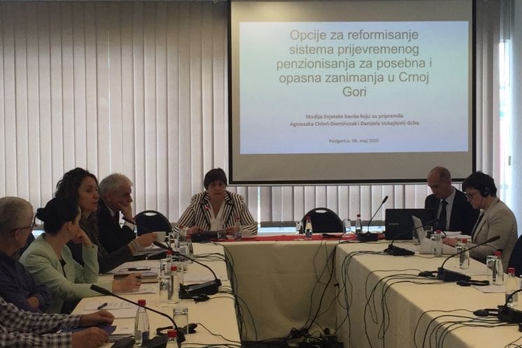 SAOPŠTENJE: Ministarka Zorica Kovačević govorila na prezentaciji „Opcije za reformisanje sistema prijevremenog penzionisanja za posebna i opasna zanimanja u Crnoj Gori“