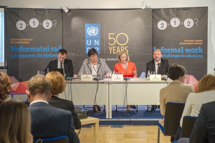 SAOPŠTENJE: Ministarka Kovačević govorila na prezentaciji Nacionalnog izvještaja o razvoju po mjeri čovjeka za 2016. godinu „Neformalni rad: od izazova do rješenja“