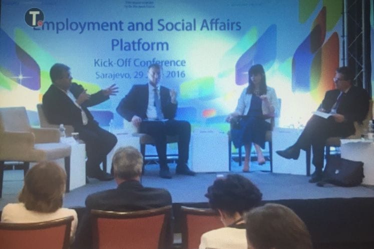 SAOPŠTENJE: Delegacija Ministarstva rada i socijalnog staranja učestvovala je na Konferenciji „Platforma za zapošljavanje i socijalna pitanja“ u Sarajevu