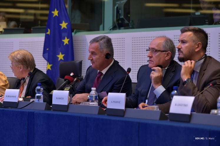 PM Đukanović delivers speech to European Parliament's Committee on Foreign Affairs' meeting in Strasbourg