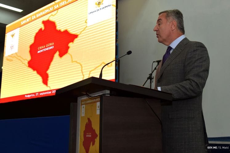 PM Đukanović speaks at inaugural session of Council for Cooperation with Emigrants