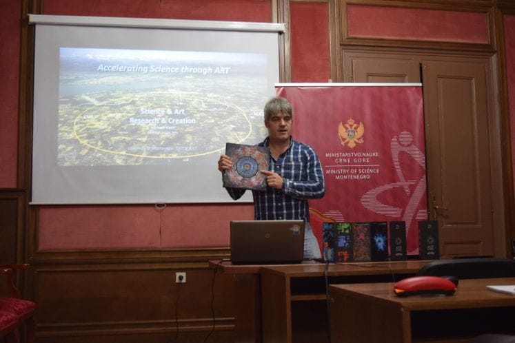 Michael Hoch, a scientist and photographer from CERN, holds a lecture on Art@CMS programme