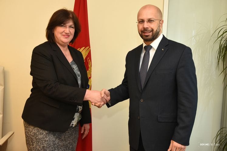 Ministarka bez portfelja Marija Vučinović primila ambasadora države Palestine Rabija Al Hantoulija