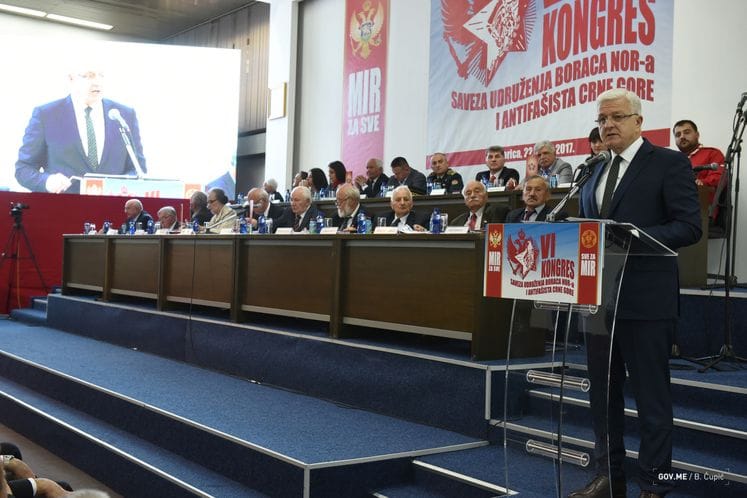 PM Duško Marković at Congress of SUBNOR and Anti - Fascists: Idea of anti - fascism preserves values of civilisation
