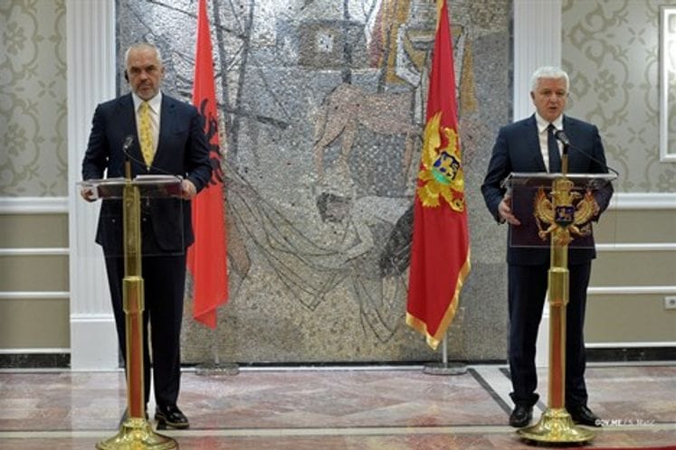 PMs Marković, Rama: Montenegro, Albania, cherish good neighbourly relations, no outstanding issues