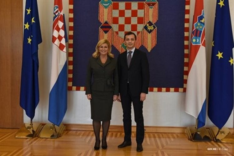 Zagreb: Minister Bošković and President Grabar-Kitarović emphasise high level of cooperation between Montenegro and Croatia