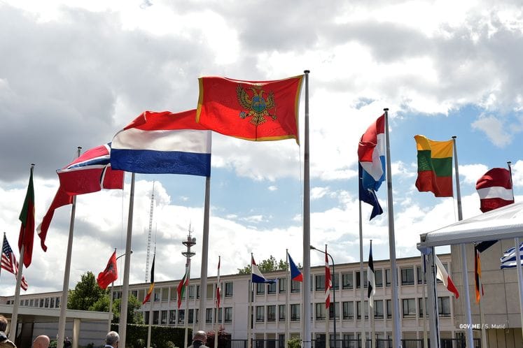 Montenegro's flag officially raised in front of NATO HQ and strategic commands in Mons and Norfolk