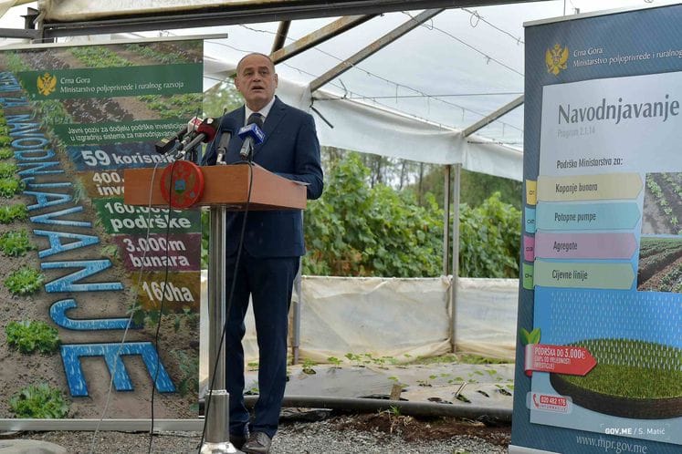 Predstavljeni rezultati nove mjere - podrške investicijama u izgradnju sistema za navodnjavanje