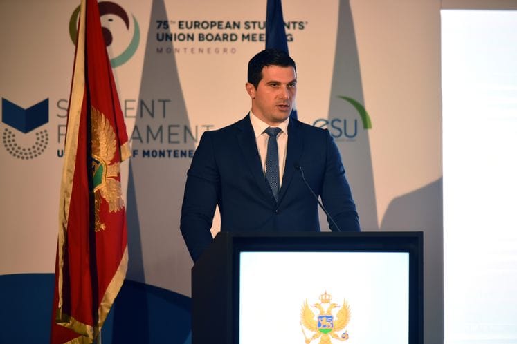 Ministar Janović na otvaranju 75. Skupštine ESU: Mladi su naš najvažniji kapital, Vlada svakodnevno radi na poboljšanju uslova studiranja i boljem kvalitetu visokog obrazovanja
