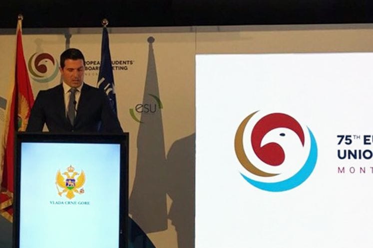 Minister Janović at opening of ESU Board Meeting 75: Young people are our most important capital, Govt is working on improving studying conditions and quality of higher education on daily basis