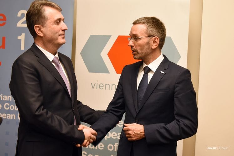 Interior ministers Nuhodzic, Kickl: Montenegro is EU's extremely important strategic partner in security field