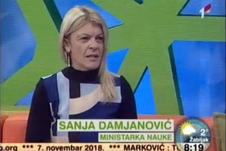 GOSTOVANJE: Ministarka nauke dr Sanja Damjanović u jutarnjem programu TVCG