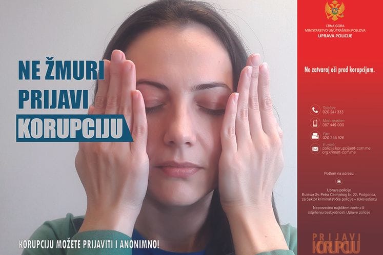 Policija danas pokreće kampanju „Ne žmuri, prijavi korupciju“