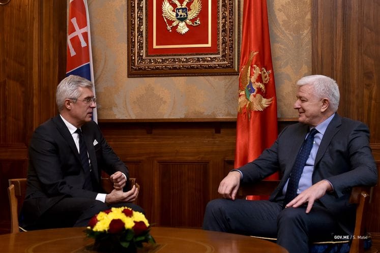 Predsjednik Vlade Duško Marković primio V.D ministra vanjskih i evropskih poslova Slovačke Ivana Korčoka