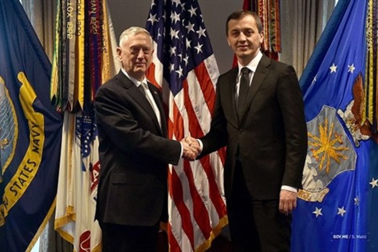 Defence Minister Predrag Bošković meets with US Defence Secretary James Mattis