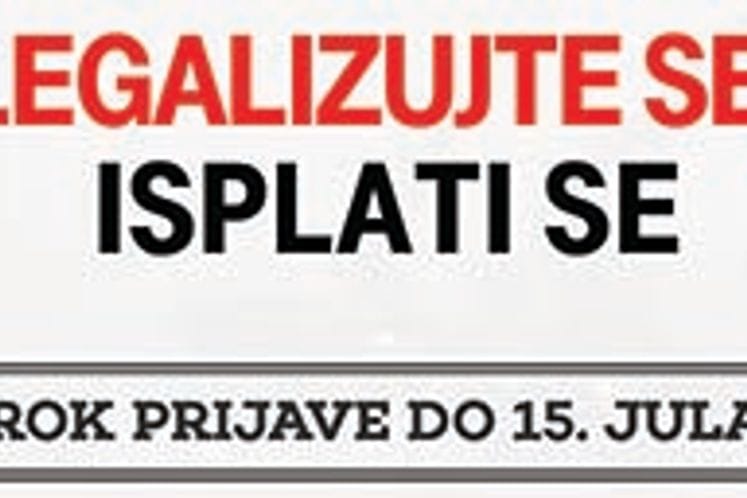 Rok za prijavu za legalizaciju ostaje 15. jul