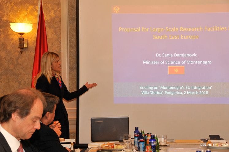 Minister Damjanović presents the Institute at “Montenegro’s EU Integration“ diplomatic briefing