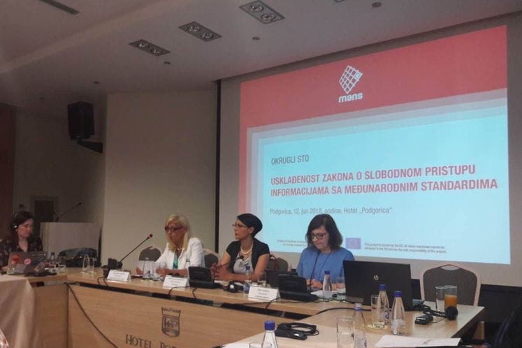 Saopštenje: Okrugli sto “Usklađenost Zakona o slobodnom pristupu informacijama sa međunarodnim standardima