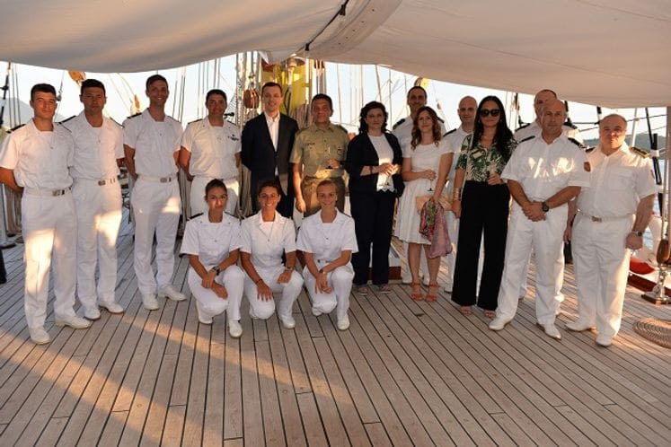 Prijem na školskom brodu "Jadran" povodom posjete školskog broda Mornarice Republike Italije "Keroli"