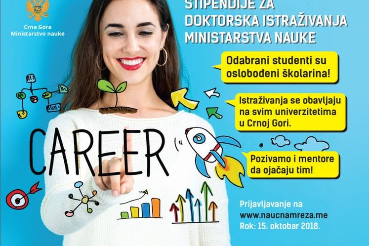 Najava: Infodan o stipendijama za doktorska istraživanja 12.09. na Univerzitetu Crne Gore i 14.09. na Univerzitetu Mediteran