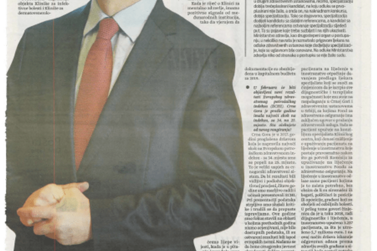 Novogodišnji intervju ministra Hrapovića za Nezavisni dnevnik "Vijesti"