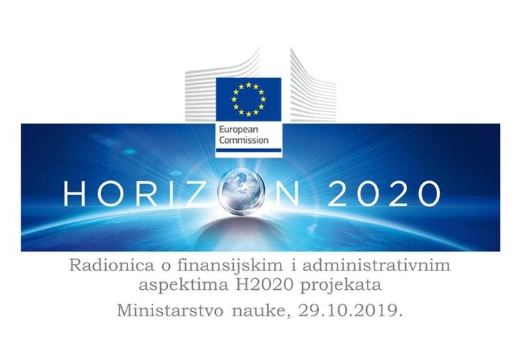 Najava: Radionica o finansijskim aspektima Horizont 2020 projekata, 29.10.2019.