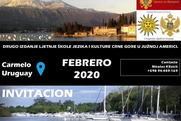 DRUGO IZDANJE LJETNJE ŠKOLE CRNOGORSKOG JEZIKA I KULTURE U JUŽNOJ AMERICI