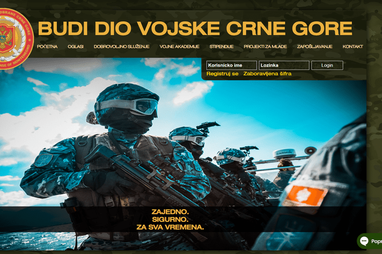 Web aplikacija za mlade ''Budi vojnik''