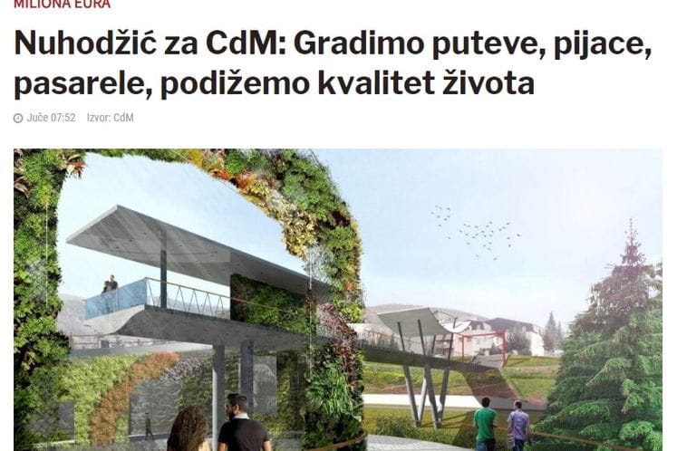 Direktor Nuhodžić za portal CDM: Gradimo puteve, pijace, pasarele, podižemo kvalitet života