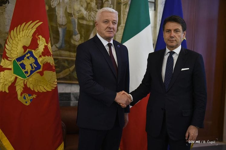 PM Marković in Rome discusses with his counterpart Conte and Enlargement Commissioner Varhelyi: Further accelerating of Montenegro’s integration to EU is common goal