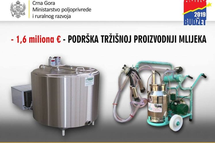 Javni poziv za dodjelu podrške za unapređenje kvaliteta sirovog mlijeka za 2019