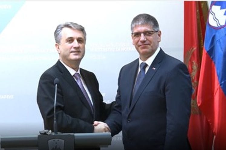 Ministers Nuhodžić, Poklukar: Continuation of cooperation between Montenegro and Slovenia contributes to stronger response to common security challenges
