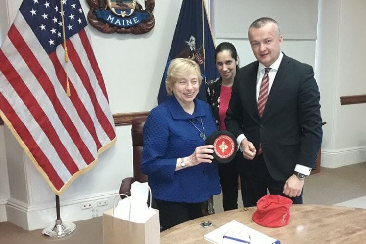 Filipović sa guvernerkom savezne države Mejn, Dženet Mils