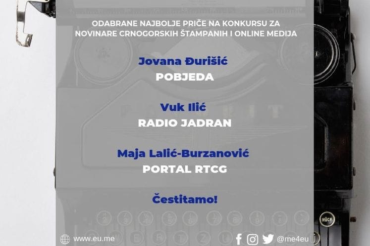 Three stories selected for the best newspaper article on the EU accession process of Montenegro